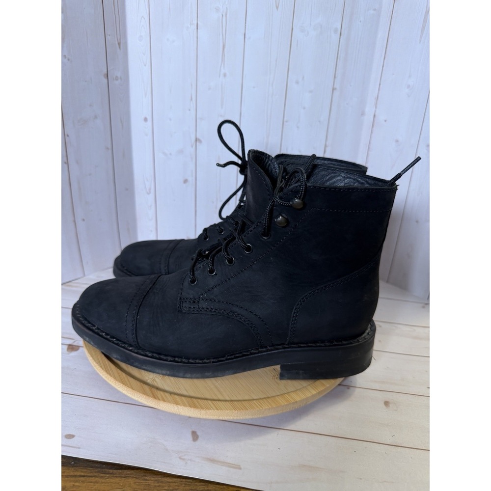 Thursday Boot Co Captain Black Matte Leather Cap Toe Boots Men's Size 7 Suede